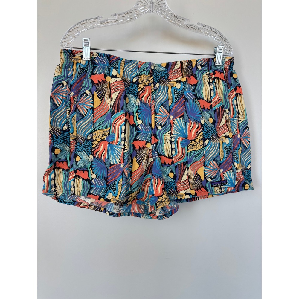 Patagonia Baggies Shorts Large Multi Color Abstract Tropical Print 5 Inch Inseam